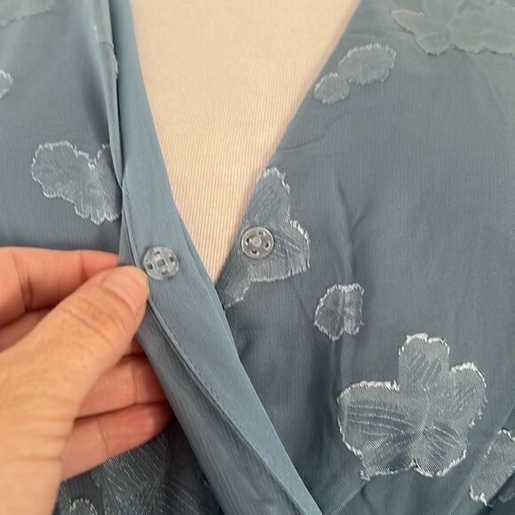 NWT Simplee Short Sleeve Wrap Maxi Dress V Neck Burnout Floral Formal Dress - Picture 7 of 14